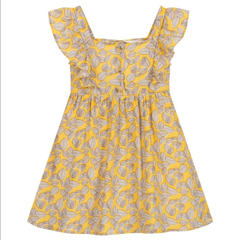 Mayoral Girls Yellow Leaf Dress